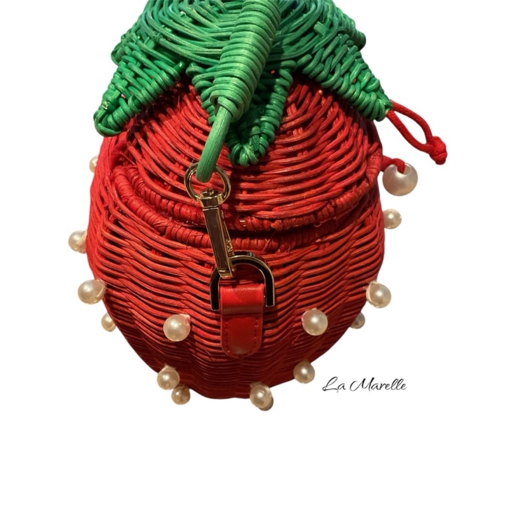 🍓♠️ Pearl-Embellished Strawberry Basket Bucket Bag Kate Spade New York x Target - Picture 10 of 10